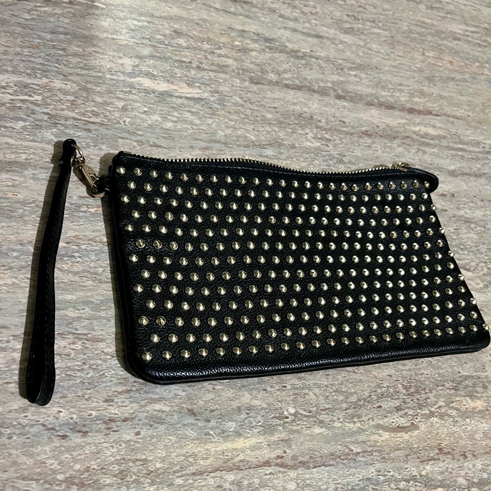 H Butler wristlet with gold color studs. NWOT